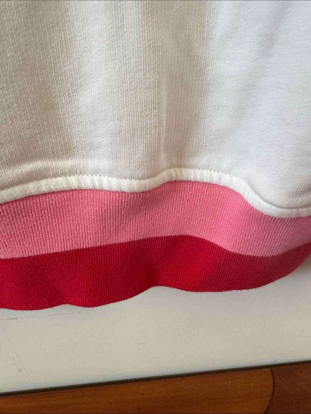 Kate spade ♠️White and Pink Strawberry Half-Zip Pullover Sweater,NWT 100 💯cotton